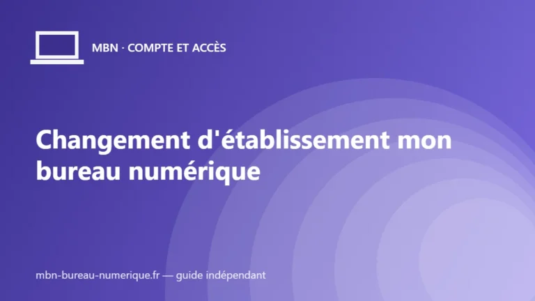 Changement d'établissement mon bureau numérique