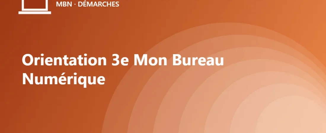 Orientation 3e Mon Bureau Numérique : intentions, vœux et Affelnet